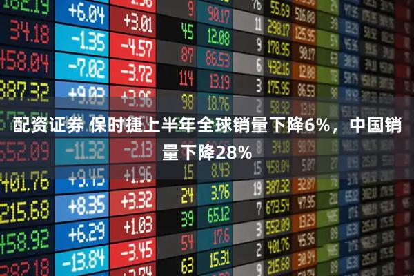 配资证券 保时捷上半年全球销量下降6%，中国销量下降28%