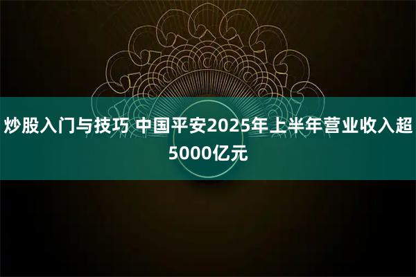 炒股入门与技巧 中国平安2025年上半年营业收入超5000亿元