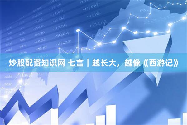 炒股配资知识网 七言｜越长大，越像《西游记》